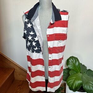 Shyanne Navy Chambray-Lined Button Shirt